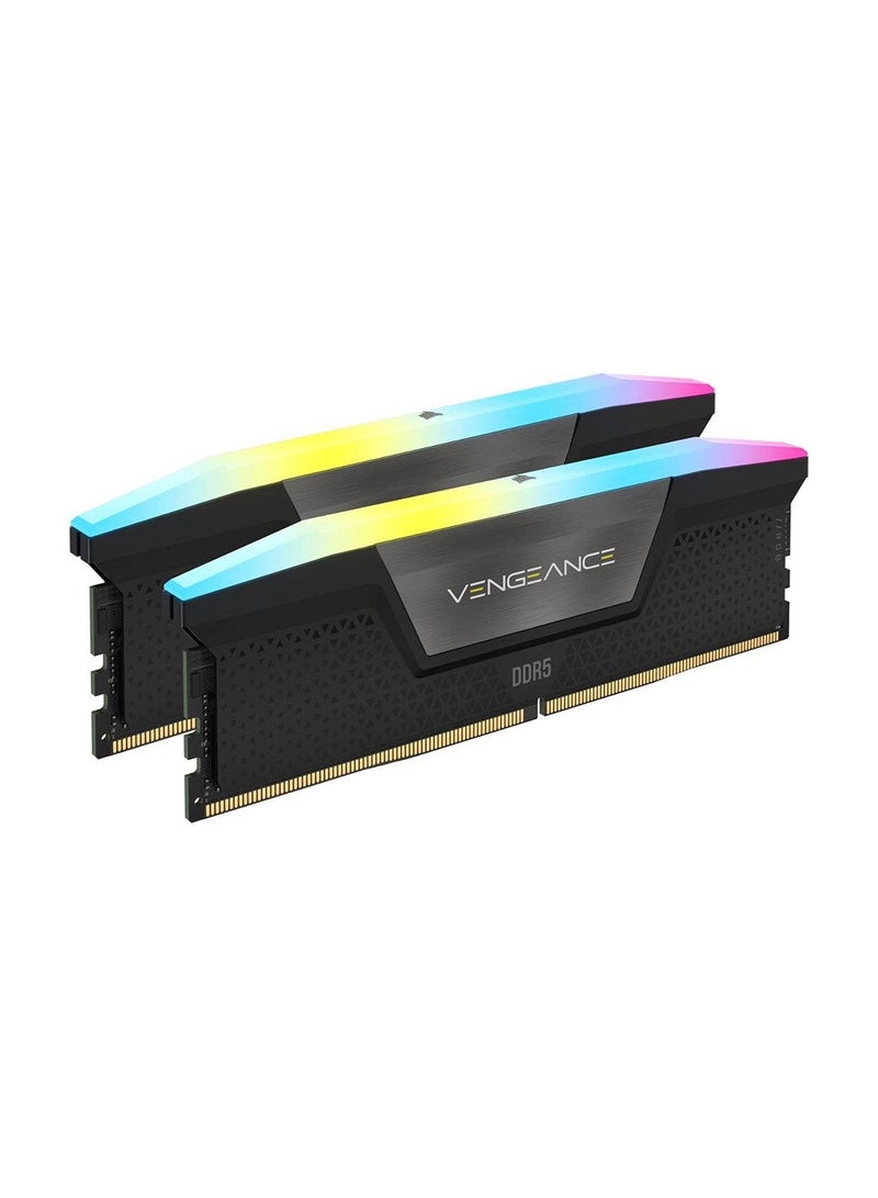VENGEANCE RGB 32GB (2x16GB) DDR5 288-Pin Dual Channel Desktop Memory Kit, 6800 MHz Tested Speed, 40-50-50-110 Latency, Intel XMP 3.0 Chipset, Overclock PMIC, Black