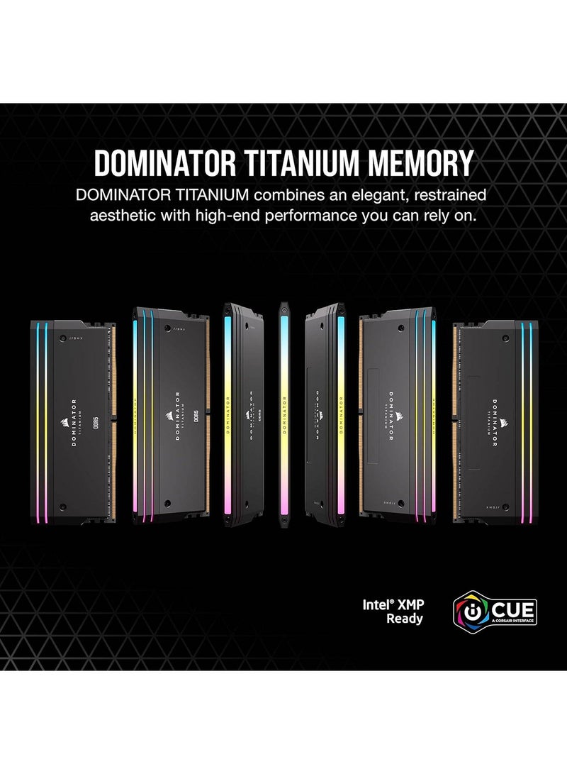 Dominator Titanium 32GB (2x16GB) DDR5 RGB Desktop Memory Kit, 7200MHz Memory Speed, CL34 CAS Latency, 1.45V Memory Voltage, 288 Pin, Intel XMP 3.0, Black