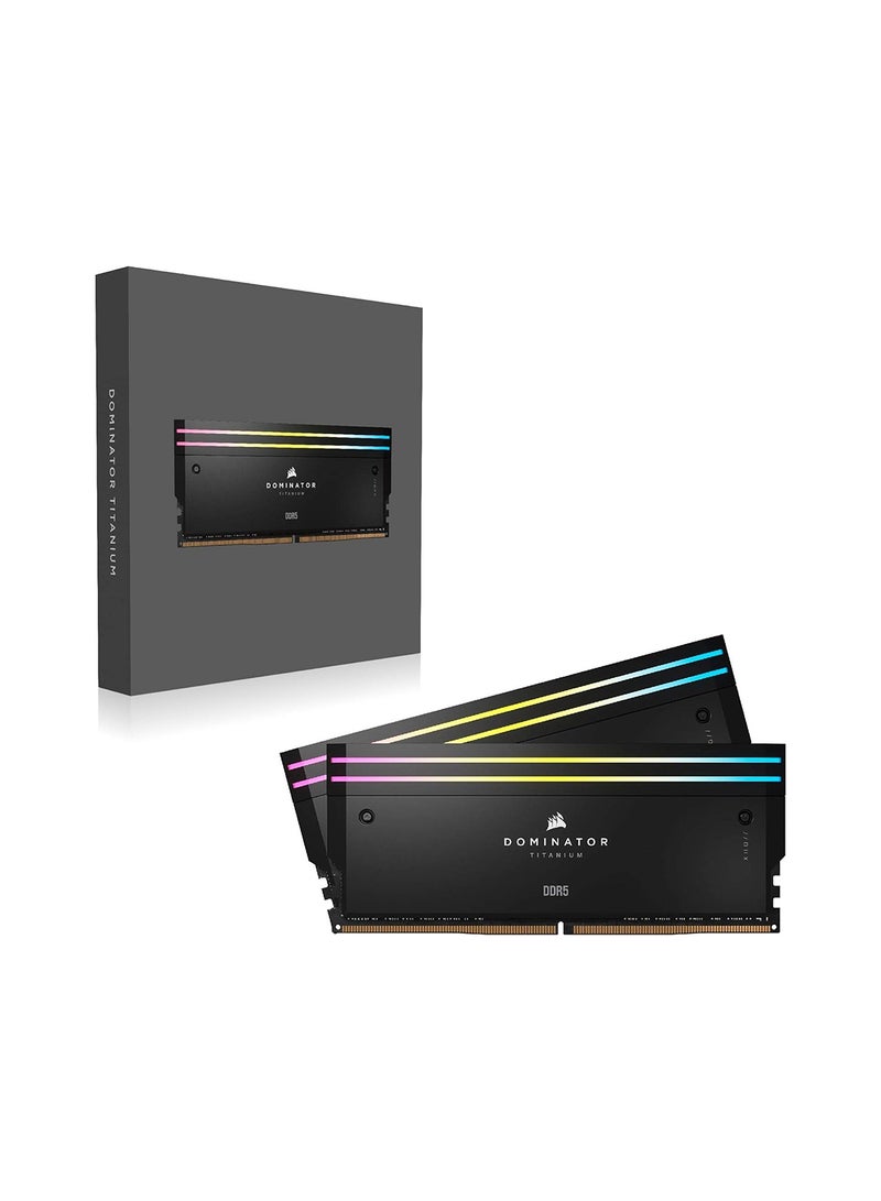Dominator Titanium 32GB (2x16GB) DDR5 RGB Desktop Memory Kit, 7200MHz Memory Speed, CL34 CAS Latency, 1.45V Memory Voltage, 288 Pin, Intel XMP 3.0, Black