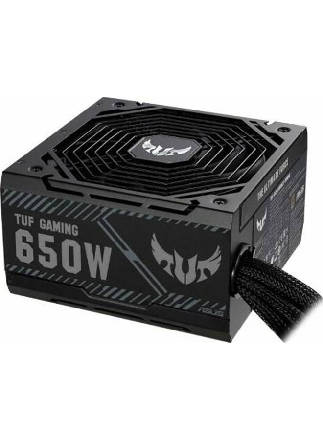 TUF Gaming 650W Bronze Power Supply (TUF-GAMING-650B) – 80 Plus Bronze, Active PFC, 120,000+ Hour MTBF, 51A +12V Rail, Dual 6+2 PCI-E, 4x SATA, 4x Peripheral, ATX12V, Comprehensive Protection (OPP/OVP/UVP/SCP/OCP/OTP), ROHS Compliant | 90YE00D1-B0NA00 Black