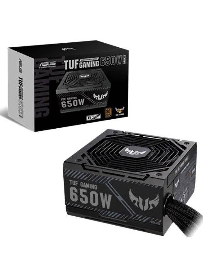 TUF Gaming 650W Bronze Power Supply (TUF-GAMING-650B) – 80 Plus Bronze, Active PFC, 120,000+ Hour MTBF, 51A +12V Rail, Dual 6+2 PCI-E, 4x SATA, 4x Peripheral, ATX12V, Comprehensive Protection (OPP/OVP/UVP/SCP/OCP/OTP), ROHS Compliant | 90YE00D1-B0NA00 Black