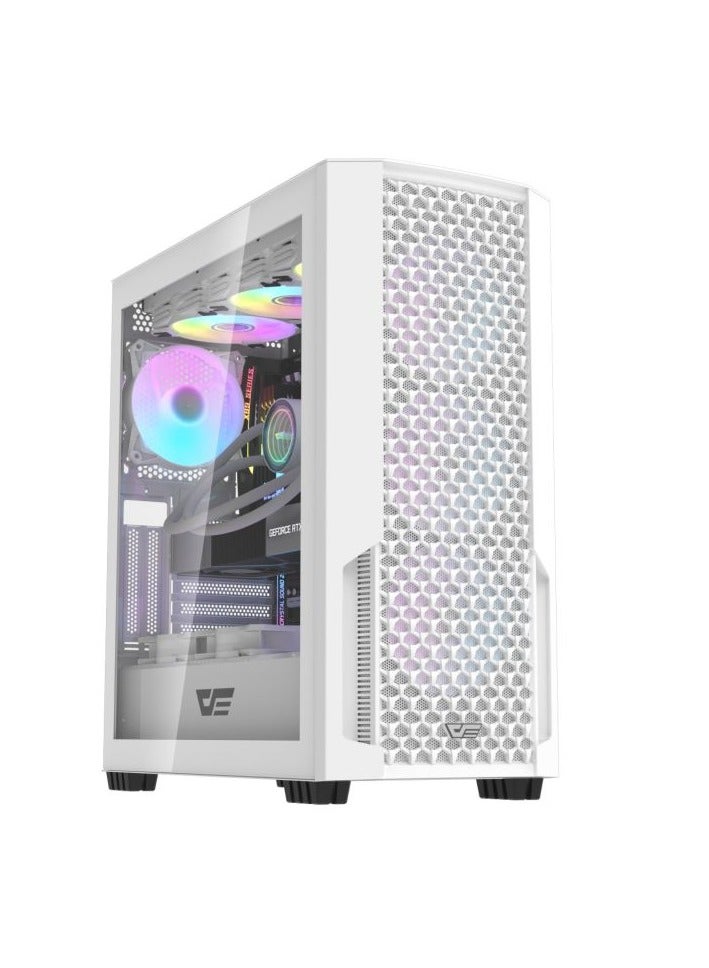 darkFlash DF2100 Mesh E-ATX, ATX, ITX, M-ATX, Gaming PC Case, Pre Installed 4 ARGB Fans, Tempered Glass Panels and, 9 GPU PCI Slots, Compatible with 360mm Radiator, USB 3.0, Computer Case