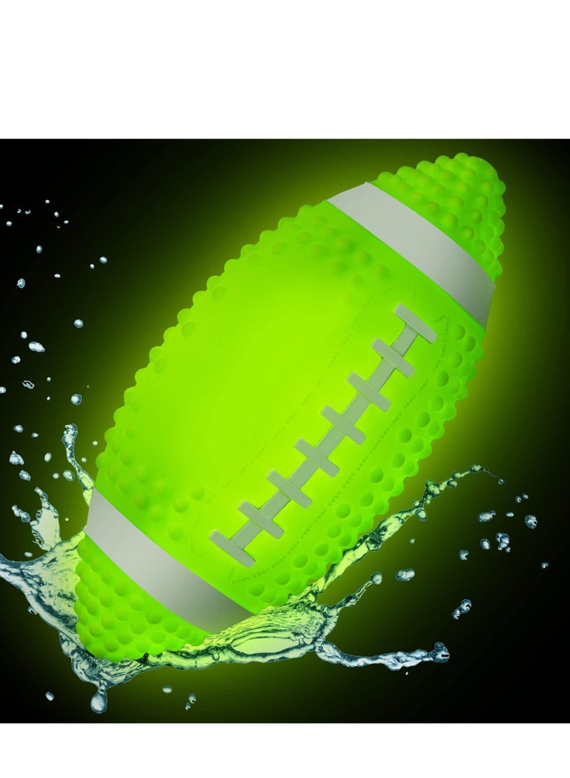 Glow in The Dark Football, 9.25 inches Light Up Waterproof Soccer Ball,Pool Diving Toys For Underwater Games,Outdoor Soccer Beach Games and Water Sports Pool Accessories