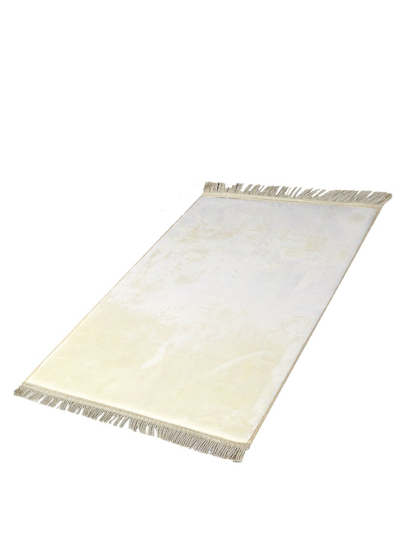 Memory foam prayer mat with a silky feel offwhite