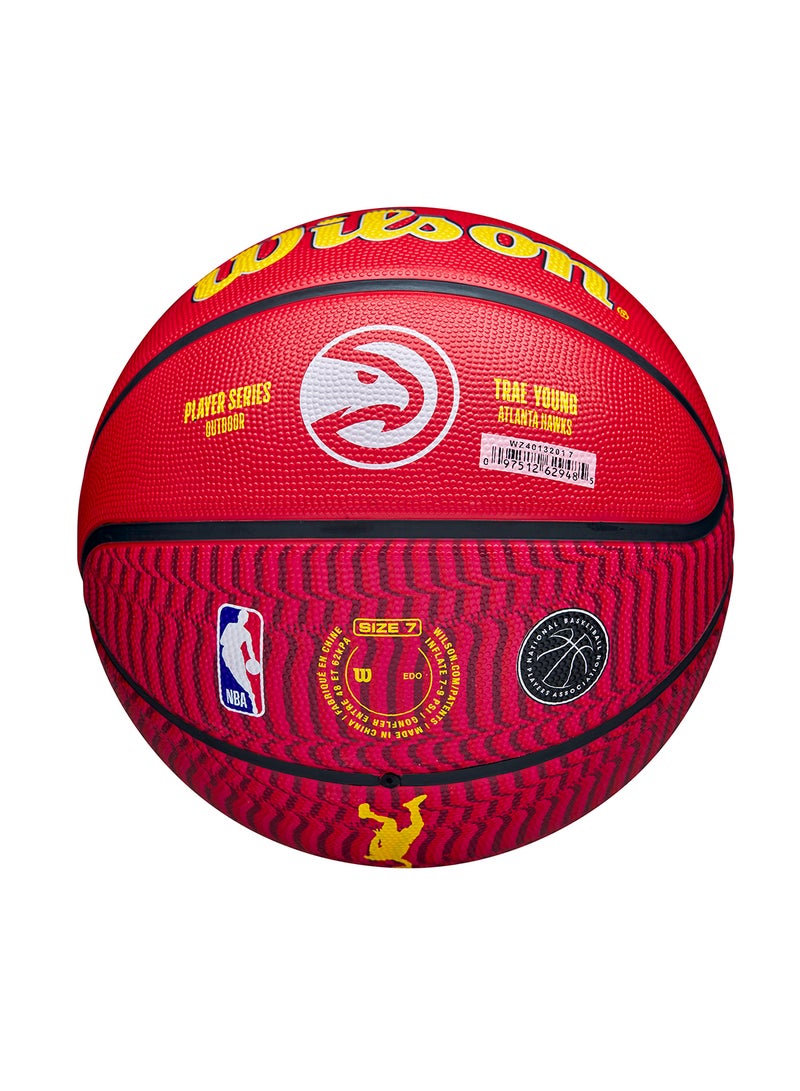 NBA Player Icon Outdoor Basketball - Trae - Size 7 for +12 years old and Adults - Red