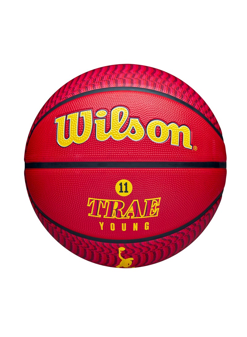 NBA Player Icon Outdoor Basketball - Trae - Size 7 for +12 years old and Adults - Red
