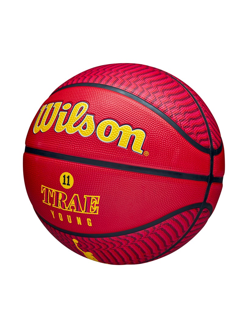 NBA Player Icon Outdoor Basketball - Trae - Size 7 for +12 years old and Adults - Red