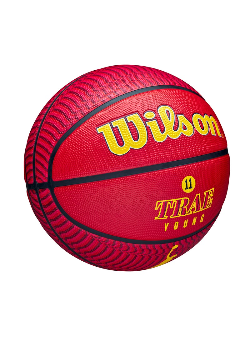 NBA Player Icon Outdoor Basketball - Trae - Size 7 for +12 years old and Adults - Red