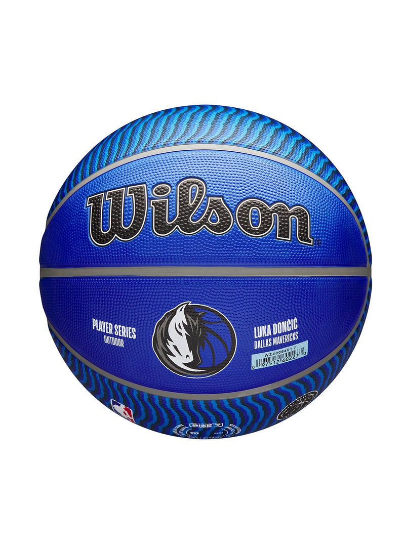 NBA Player Icon Outdoor Basketball - Luka - Size 7 for +12 years old and Adults - Blue/White