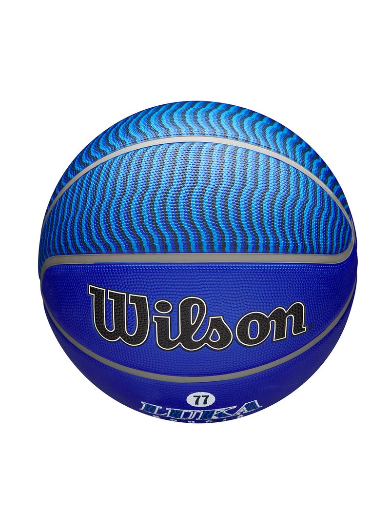 NBA Player Icon Outdoor Basketball - Luka - Size 7 for +12 years old and Adults - Blue/White