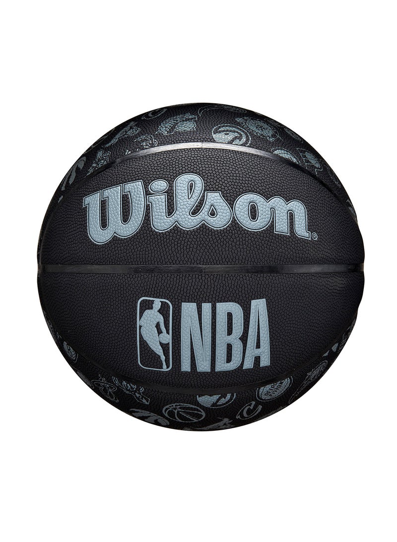 NBA Basketball All Teams - Size 7 for +12 years old and Adults - Black/Grey Matte