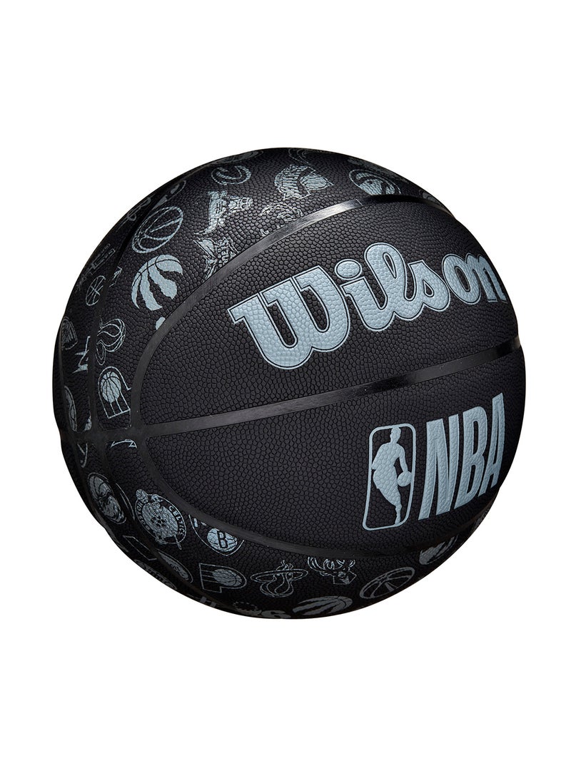 NBA Basketball All Teams - Size 7 for +12 years old and Adults - Black/Grey Matte