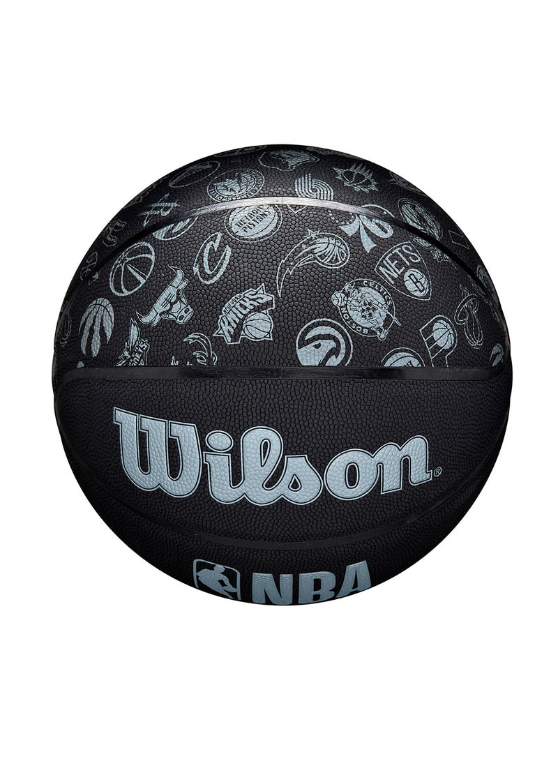 NBA Basketball All Teams - Size 7 for +12 years old and Adults - Black/Grey Matte