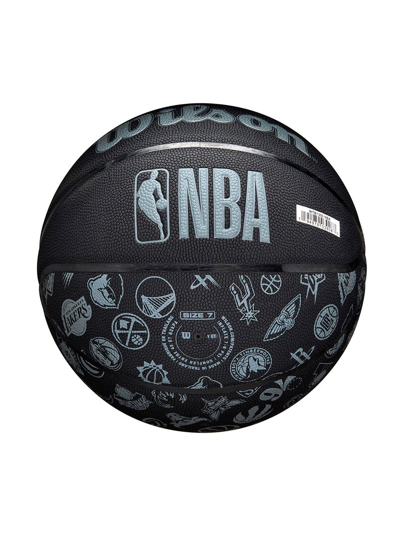 NBA Basketball All Teams - Size 7 for +12 years old and Adults - Black/Grey Matte