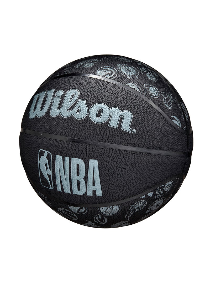 NBA Basketball All Teams - Size 7 for +12 years old and Adults - Black/Grey Matte