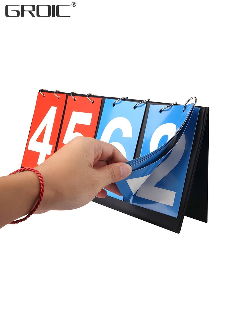 Flip Scoreboard Tabletop Score Flipper, Football Portable Scoreboard, Flip Score Keeper, Outdoor Score Flip Cards for Basketball Volleyball Tennis Sports,Flip Scoreboard Score Keeper