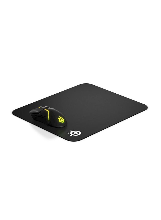 QcK Medium Size Gaming Mouse Pad, Low Profile with Easy Travel Micro-Woven Surface, Optimized for low and high CPI tracking movements, Durable and washable for easy cleaning, 320 mm x 270 mm x 2 mm, Black | 63004