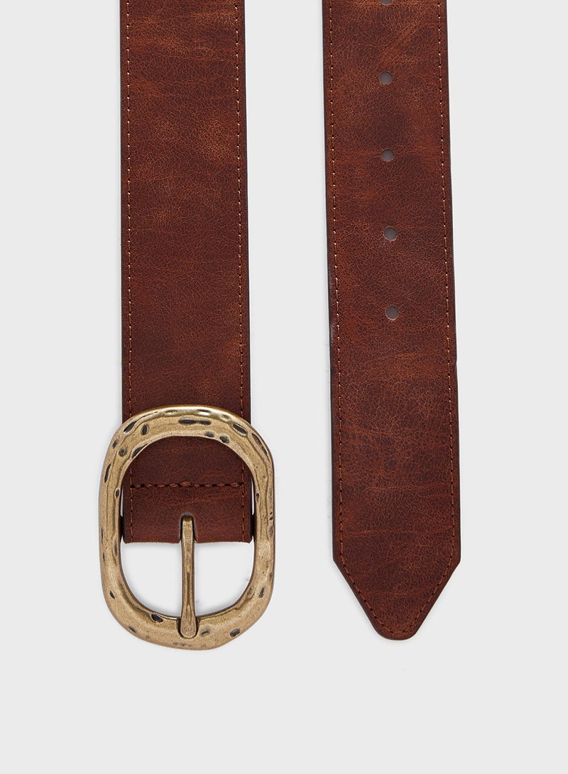 Textured Belt With Buckle