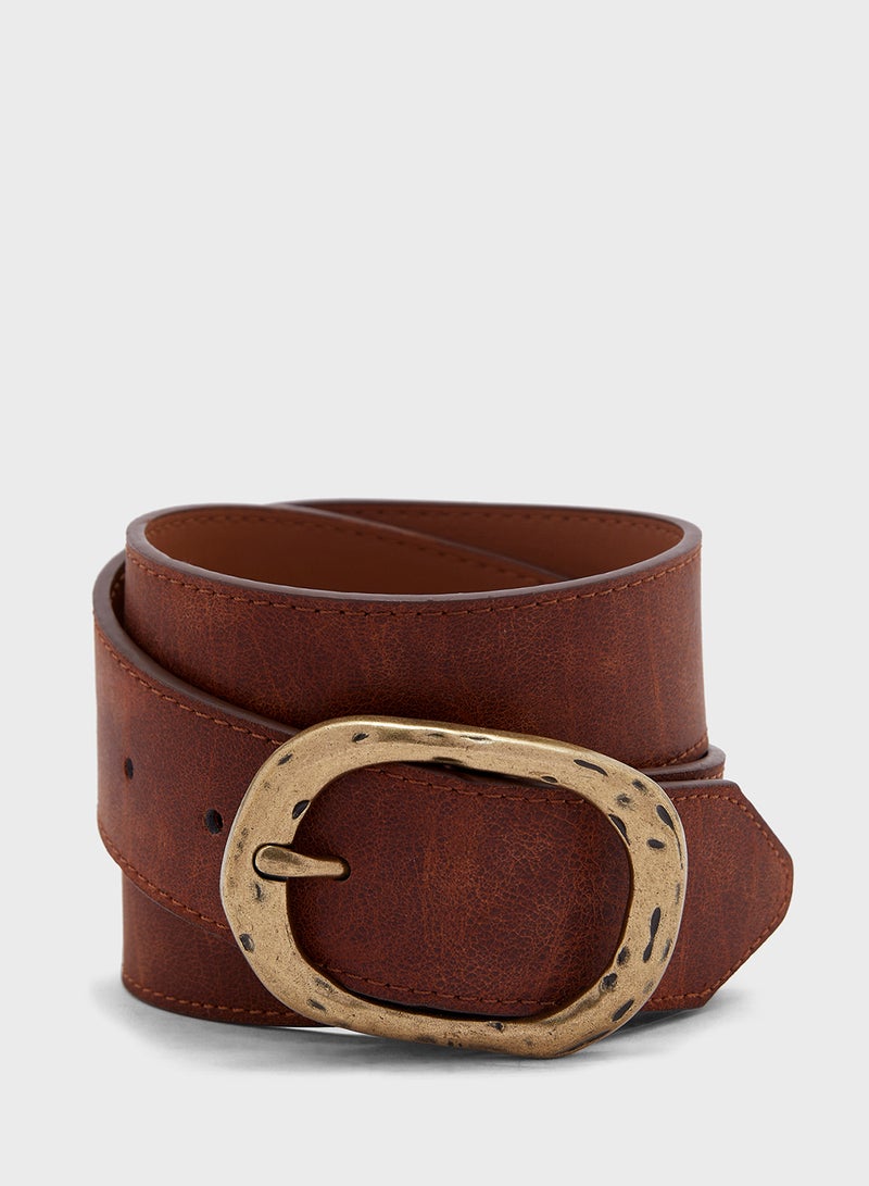 Textured Belt With Buckle