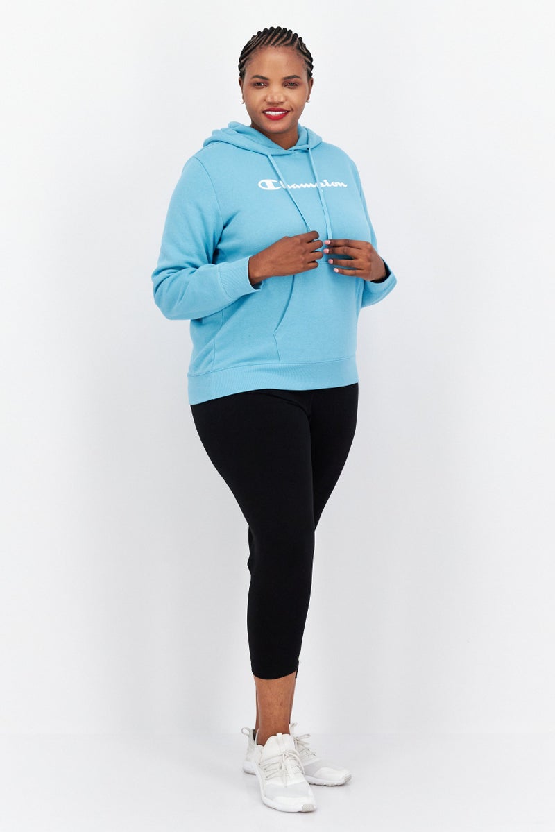 Women Sportswear Fit Long Sleeve Outdoor Sweatshirts, Turquoise