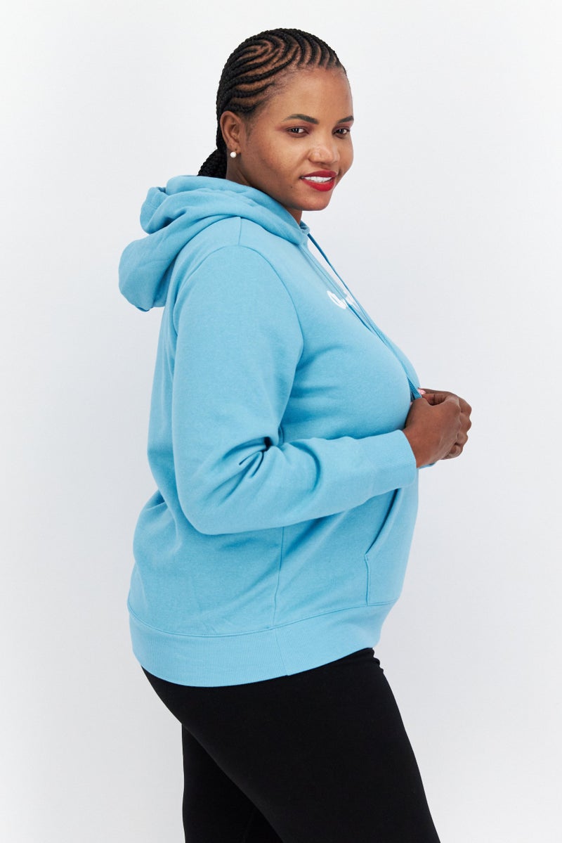 Women Sportswear Fit Long Sleeve Outdoor Sweatshirts, Turquoise