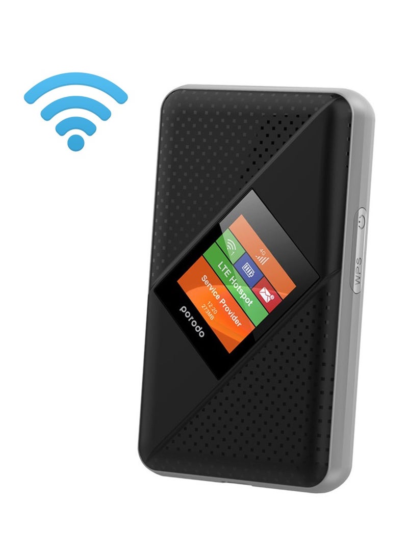 Portable MiFi 3G/4G Router CAT4 V2 Porodo - Black