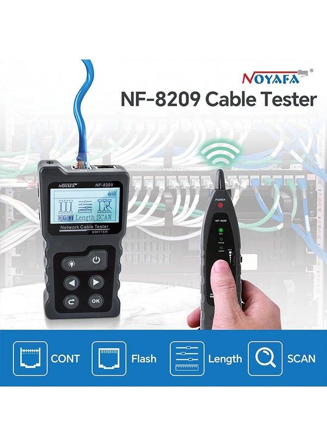NOYAFA Advanced Network Cable Tester With PoE& NCV & Lamp For CAT5e/CAT6/CAT6a, Multifunction Wire Tracker Cable Tester For Tracker Underground Telephone Line Finder Home Repair