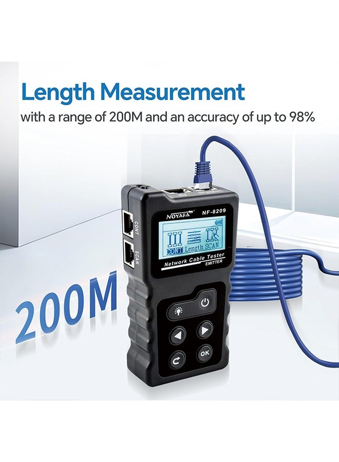 NOYAFA Advanced Network Cable Tester With PoE& NCV & Lamp For CAT5e/CAT6/CAT6a, Multifunction Wire Tracker Cable Tester For Tracker Underground Telephone Line Finder Home Repair