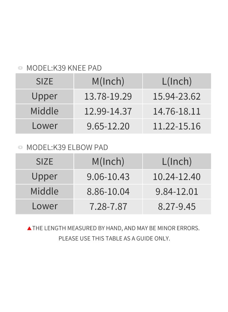 Set of Motorcycle K39 Knee and elbow Guards, Protective Gear Anti-Slip Knee Cap Pads   for Mountain Biking