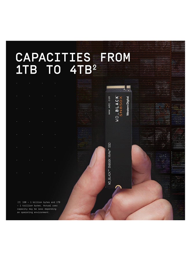 2 TB BLACK SN850X NVMe PCIe 4.0 Gaming Internal SSD, Up to 7300 MB/s Sequential Read & 6600 MB/s Write Speeds, M.2 2280, 1.75 Million Hours MTTF, 12000TB Endurance | WDS200T2X0E 2 TB