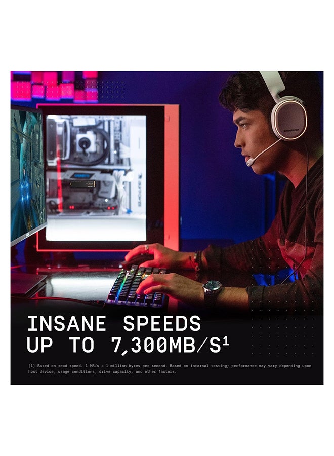 2 TB BLACK SN850X NVMe PCIe 4.0 Gaming Internal SSD, Up to 7300 MB/s Sequential Read & 6600 MB/s Write Speeds, M.2 2280, 1.75 Million Hours MTTF, 12000TB Endurance | WDS200T2X0E 2 TB