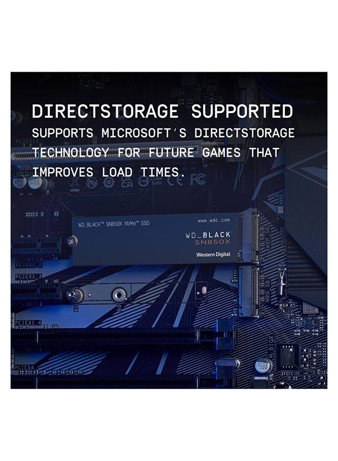 2 TB BLACK SN850X NVMe PCIe 4.0 Gaming Internal SSD, Up to 7300 MB/s Sequential Read & 6600 MB/s Write Speeds, M.2 2280, 1.75 Million Hours MTTF, 12000TB Endurance | WDS200T2X0E 2 TB