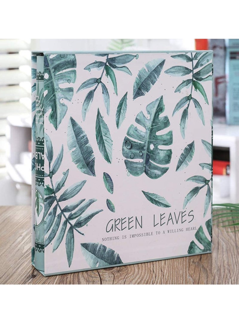 6 Inches Photo Album Green Leaves Wedding Family Albums Diy Holds 200 Horizontal