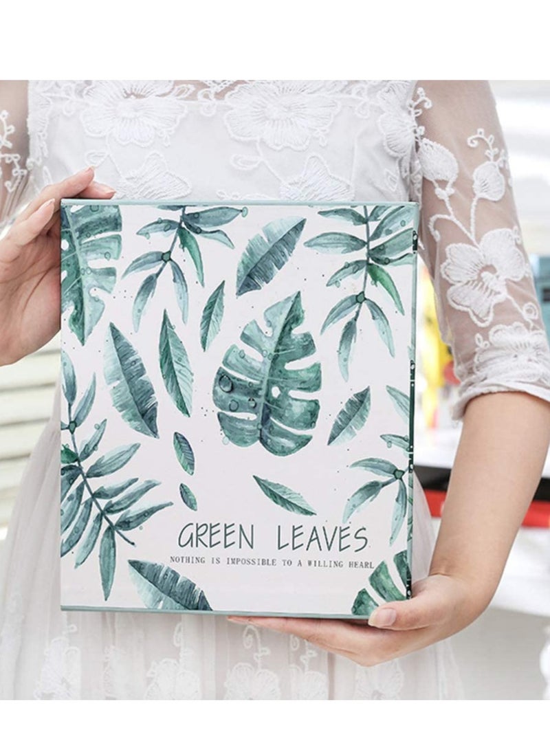 6 Inches Photo Album Green Leaves Wedding Family Albums Diy Holds 200 Horizontal