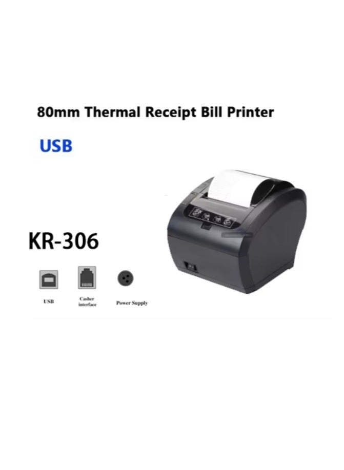 80mm Thermal Printer for Supermarket Cashier and Kitchen Order Printing Automatic