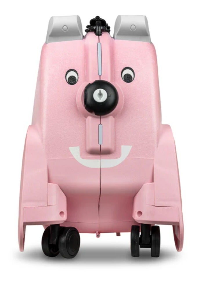 Cute Kids Trolley Bag Dog Shape Kid Toy Travel Luggage 1-8 age (rose pink)