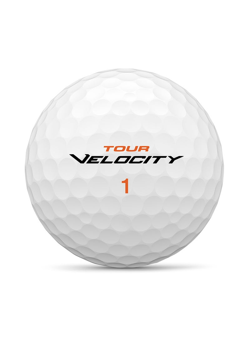 Tour Velocity Distance Golf Balls, Pack of 15 Balls - White