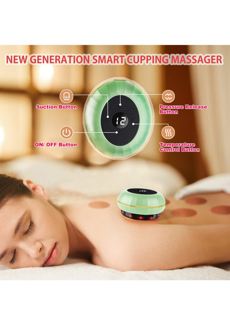 Electric Cupping Therapy Massager Set with 12 Temperature Levels and Suction for Muscle Pain Relief and Cellulite Treatment