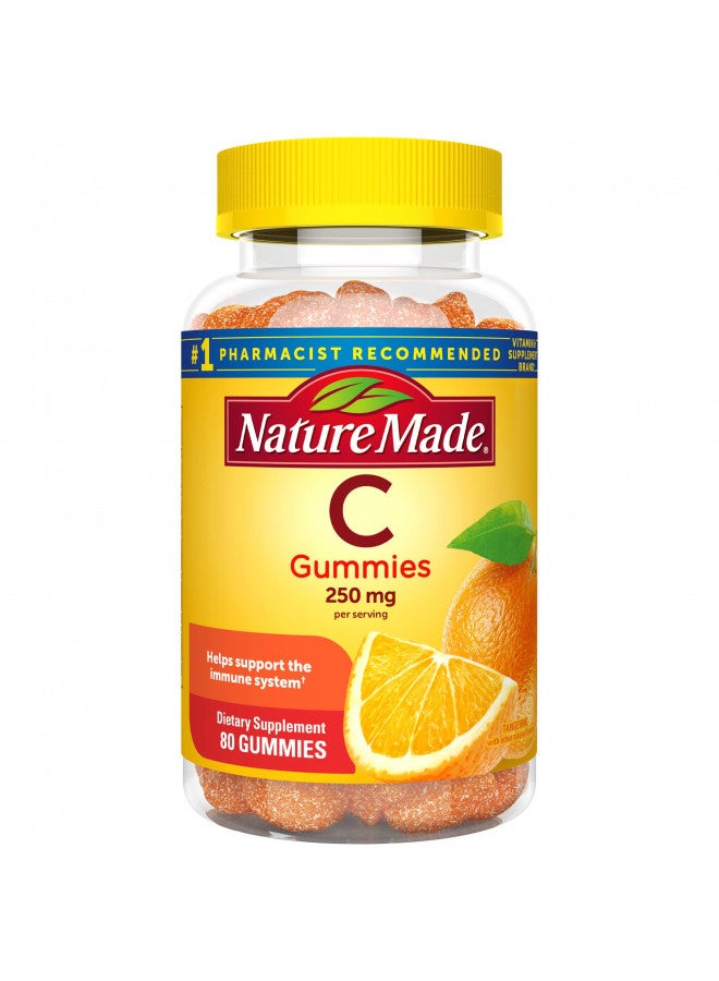 Nature Made Vitamin C 250 mg per serving, Dietary Supplement for Immune Support, Gummy 80 Count (Pack of 1), 40 Day Supply