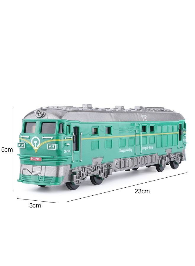 Classic Green Train Toys with Sound & Light, Inertial Driving, Early Education Toys, Birthday Gifts For Kids