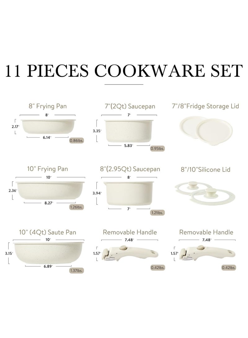 Nonstick Cookware Sets, Detachable Non Stick Pots and Pans Set, Cooking Sets, Medical Stone Non Stick Cookware, Suitable for All Stoves, Dishwasher/Oven Safe