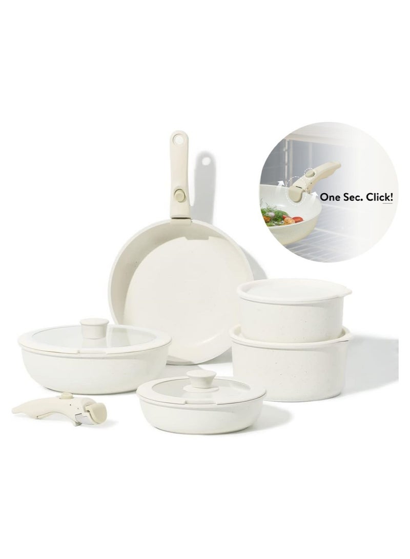 Nonstick Cookware Sets, Detachable Non Stick Pots and Pans Set, Cooking Sets, Medical Stone Non Stick Cookware, Suitable for All Stoves, Dishwasher/Oven Safe