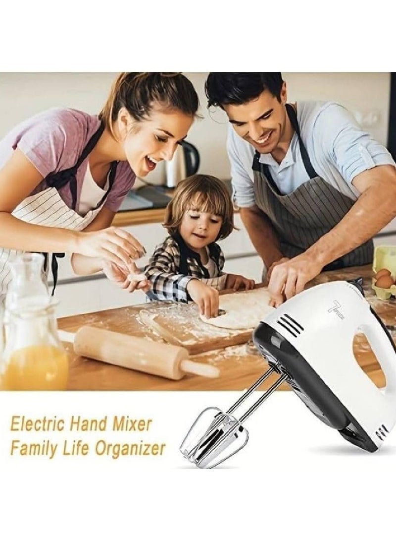 Hand Mixer 2 beaters and 2 dough hooks Professional Electric Handheld Cake Mixer for Baking 7 Speed Function Beater Whisk Kneaders for Kitchen Baking Cooking