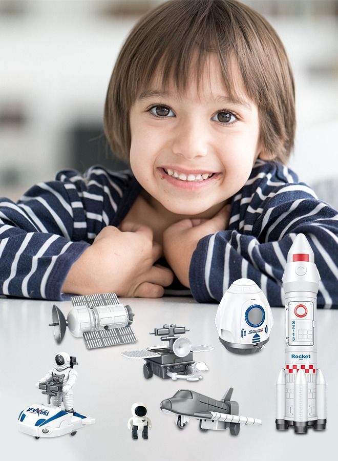 Deluxe Space Playset Toy - Astronaut Action Figure Space Exploration Playset Space Shuttle, Space Station & Capsule, Space Rocket & Rover - Space Toys for Boys and Girls