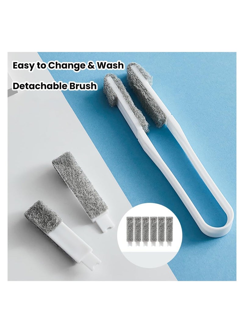 Blind Cleaner Duster Tool, for Window Blinds, Washing Equipment for Window Shutters, Car Vents, Ceiling Fan and Air Conditioner Cleaning Dust, Washable, for Ceiling Fans(2 Brushes + 12 Brush Heads)