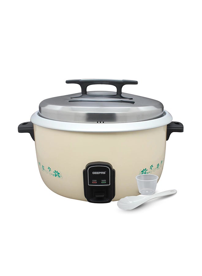 Electric Rice Cooker| Non-Stick Inner Pot and Stainless Steel Lid| Includes Cook and Warm Functions, Safety Protection, Electric Shock proof, Resistant to High Temperature| Rice Spoon and Measuring Cup 10 L 2800 W GRC4323N Beige/Black/Silver