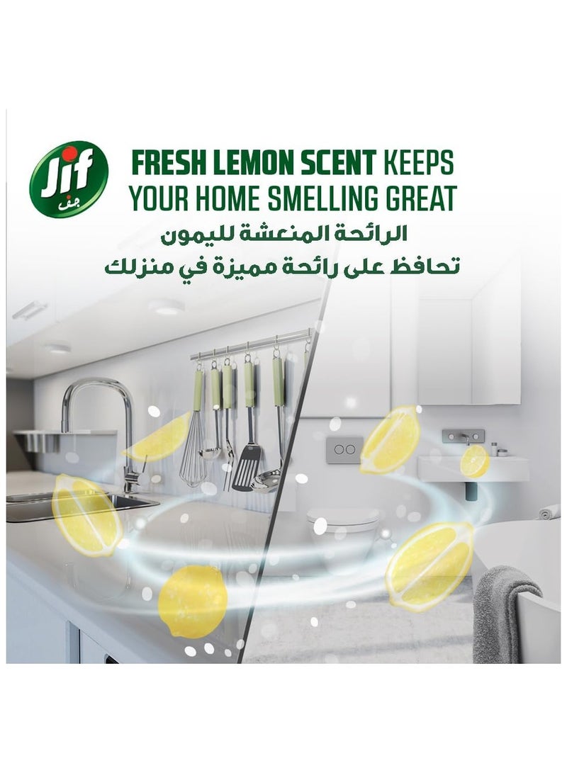 JIF Cream Cleaner, with micro crystals technology, Lemon, eliminates grease, burnt food & limescale stains, 4 x 500ml