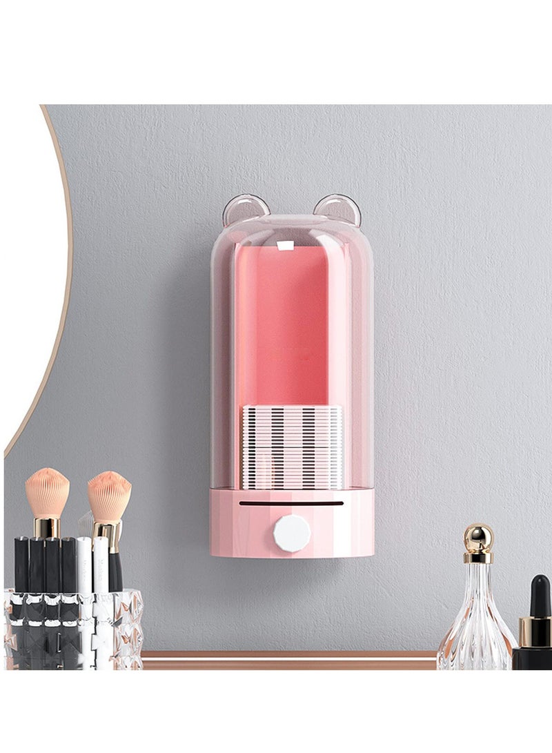 Cotton Pad Storage Automatic Dispenser Organizer Holder Makeup Container Wall Mounted for Bathroom