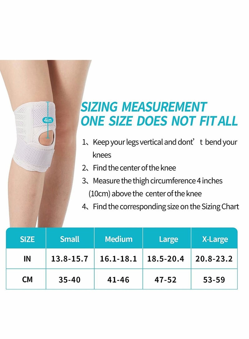 Knee Brace with Side Stabilizers Relieve Meniscal Tear Knee Pain ACL MCL Arthritis,Joint Pain Relief, Breathable Adjustable Knee Support Suitable for Men and Women with Sports Injuries (Right - L)