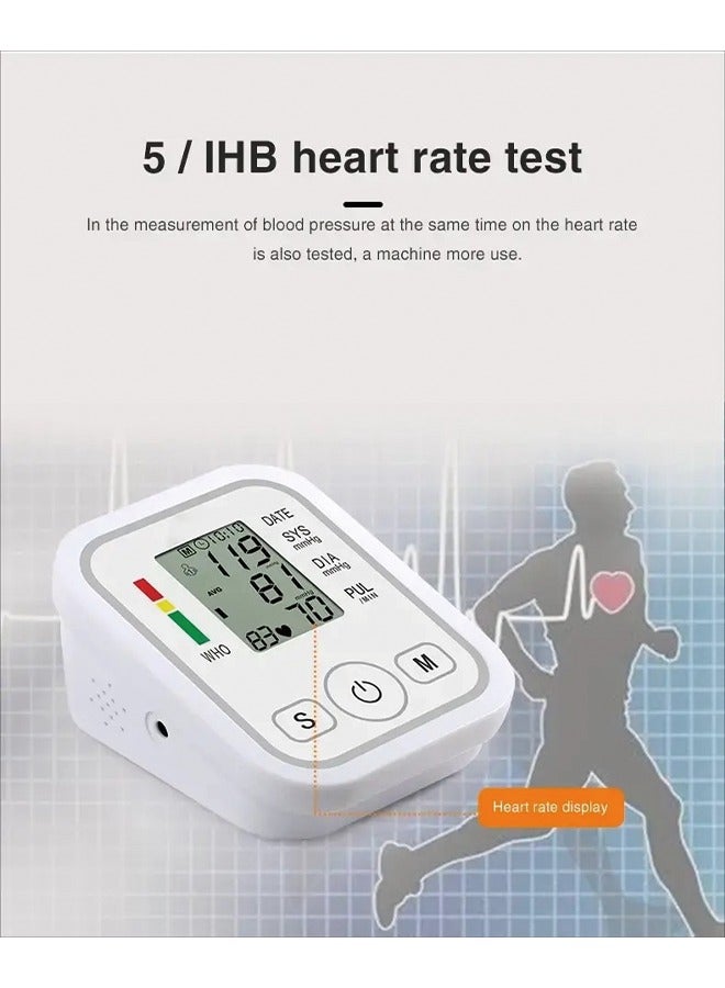 Upper Arm Electronic Blood Pressure Monitor – Medical-Grade Accuracy, Home Use, English Voice Guidance, Automatic Detection, Type-C Power Cable